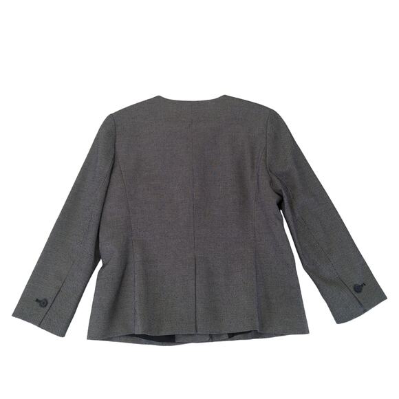 Ann Taylor Collarless Blazer Jacket Button Front Military Women's Size 10 Gray - Picture 2 of 9